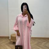 Robe chemise fluide [rose]