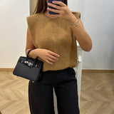 Pull sans manche épaulette [ moutarde ]