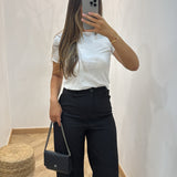 Pantalon pince taille haute [ noir ]
