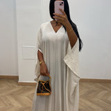 Robe volant beige]