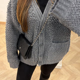 Gilet cardigan épais [ gris ]