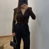 Pull col tombant [ marron ]