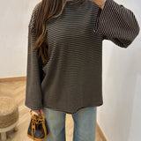 Pull rayé [ marron ]