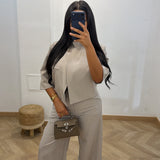 Ensemble blazer court [taupe]