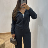 Ensemble peau de pêche [ gris ]