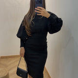 Robe ceintré [ noir ]