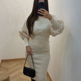 Robe ceintré [ beige ]