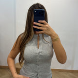 Top boutonné [ gris ]