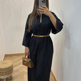 Robe chemise Iza [ noir ]