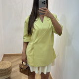 Veste manche courte oversize [ jaune ]