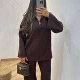 Ensemble maille zip [ marron ]