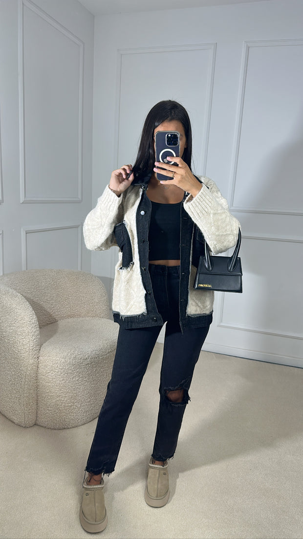 Gilet bi-matière [ beige ]