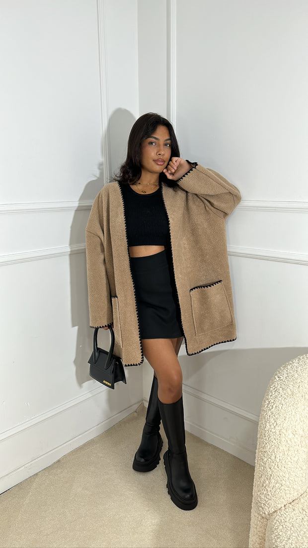 Veste surpiqûres [ camel ]
