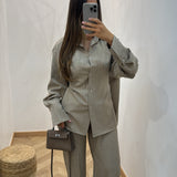 Ensemble rayé ajustable [ beige ]