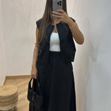 Ensemble veste sans manche [ noir ]