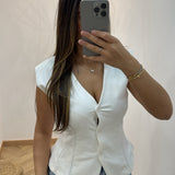 Top tailleur épaulette [ blanc ]