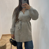 Gilet avec ceinture Azra [ taupe ]