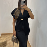 Cardigan asymétrique [ noir ]