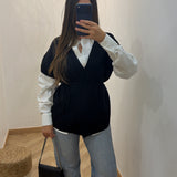 Gilet cache cœur sans manche [ noir ]