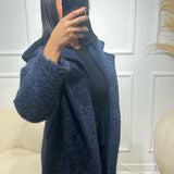 Manteau moumoute avec capuche bleu nuit