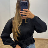 Pull avec ceinture [ noir ]