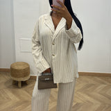 Ensemble blazer rayé