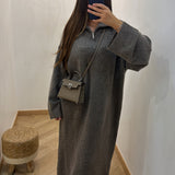 Pull zip extra long [ taupe ]