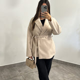 Manteau Trench court [ beige ]