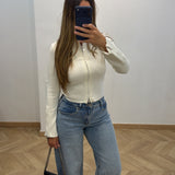 Gilet zip tatouage [ blanc ]
