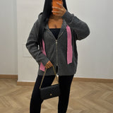 Gilet lacet [gris/rose]