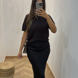 T-shirt maille [ marron foncé ]