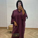 Robe chemise fluide [prune]