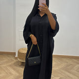 Robe chemise fluide [noir]