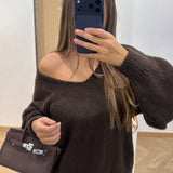 Pull dentelle [ marron ]