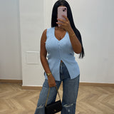 Top bouton gena [bleu]