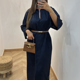 Robe chemise Iza [ bleu nuit ]