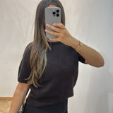 T-shirt maille [ marron foncé ]