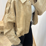 Manteau court en daim [ camel ]