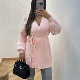 Gilet avec ceinture Azra [ rose ]