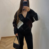 Cardigan carreaux [ noir ]