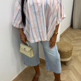 Blouse rayée [ rose ]