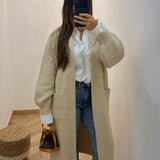 Gilet long poche [ beige ]