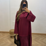 Robe JADE manche longue [ bordeaux ]