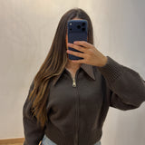 Gilet col [ marron ]