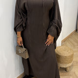 Robe ceintré [ marron ]
