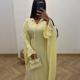 Robe ceintré [ jaune ]