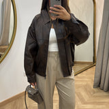 Blouson simili cuir [ marron ]