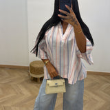 Blouse rayée [ rose ]
