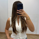Top boutonné [ blanc ]