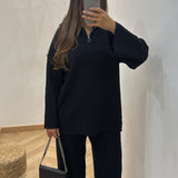 Ensemble maille zip [ noir ]